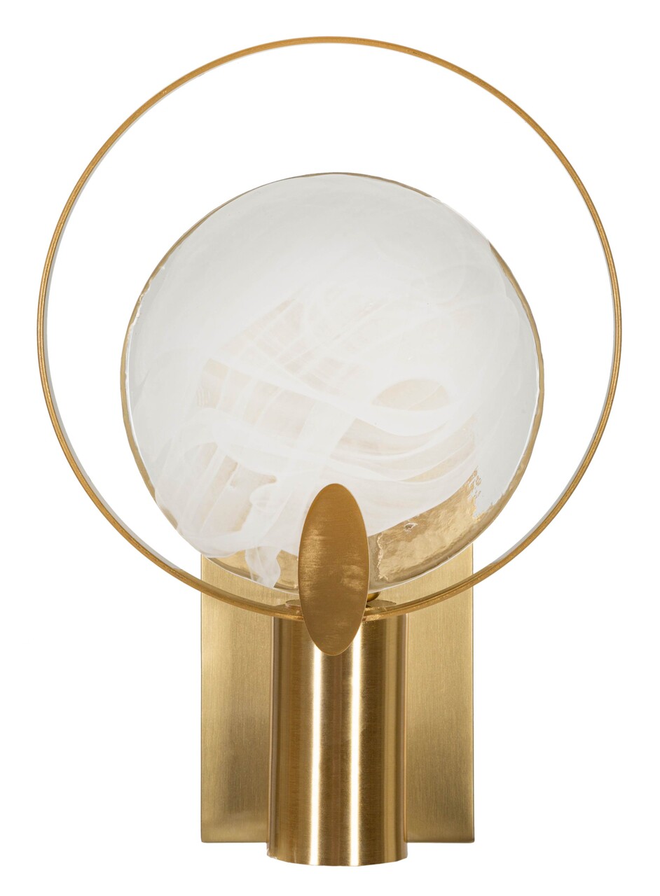 Aplica de perete Oklan, Mauro Ferretti, 1 x E14, 40W, 20x10x29 cm, sticla/fier, auriu/natural - imagine 7